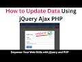 How to Update Data Using jQuery Ajax PHP || How to update data using ajax in php