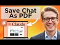How to Save Chat as PDF on Claude AI (Updated 2025)