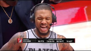 Damian Lillard Reacts To Dropping 50 PTS In Comeback Win Against Pelicans