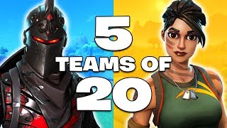 *NEW UPDATE* 5 TEAMS OF 20 GAME MODE!! (Fortnite Battle Royale)
