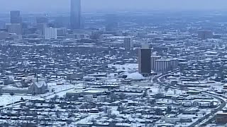 WATCH: Sky 5 shows snow that's fallen across Oklahoma City metro