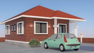 फार्म हाऊस थ्री डी एलेवेशन #Farm House 3D#Latrite stone house