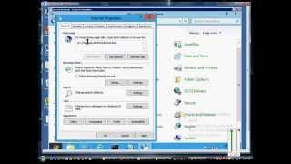 How to change to the default page in Internet Explorer in Microsoft Windows 8