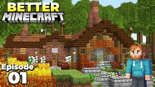 Better Minecraft : Cottagecore STARTER HOUSE Ep 1 Modded Minecraft Survival Lets Play