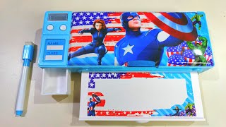 Ultimate Pencil Case With White Board | unboxing and review in hindi | pencil box, Avengers 🥰🤩😍