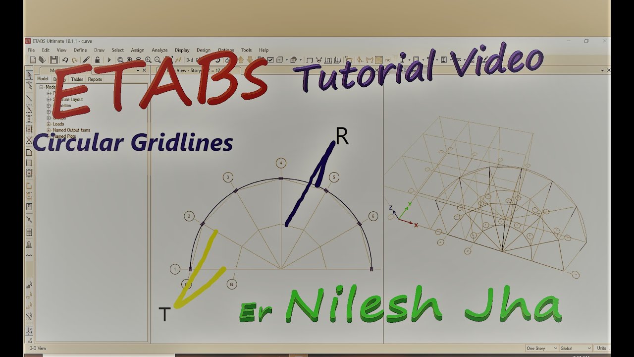 ETABs Tutorial | How To Draw Circular Grids In Etabs | Cylindrical ...