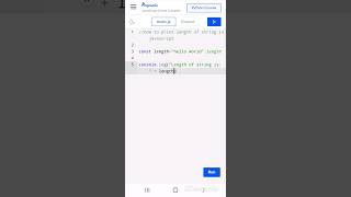 Javascript program to Print length of string🔥with 1 line code #shorts #javascript #coding