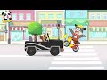 don t play in driver s seat car safety police cartoon kids cartoon sheriff labrador babybus