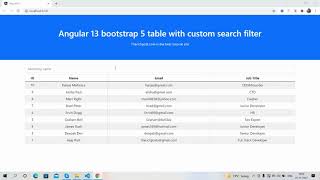 Angular 13 bootstrap 5 table with custom search filter