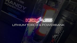 KickAss waterproof LED 8 way torch / flash light and rechargeable lithium power bank