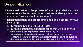 Topic 05, Part 03 - Denormalization