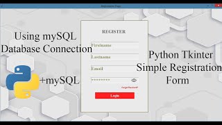 Python Tkinter Registration Form using SQL Database Connection||With Source Code