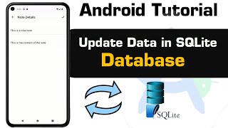 How to update data in SQLite database using android studio  -  #Update #database #record