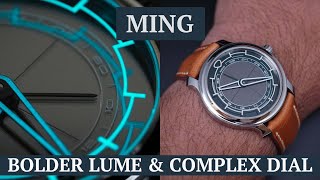 MING 22.01 Kyoto GMT - Shadows, sapphire \u0026 lots of light-play - Dial, Lume \u0026 On The Wrist