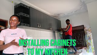 setting up our open kitchen /installing cabinet@iammarwa