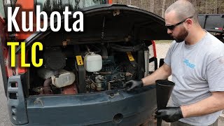 Kubota KX121-3 Excavator Oil Filter & Fuel Filter Change | NH Homestead Vlog