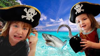 PiRATE FAMiLY  vs  SHARKS 🦈  Adley & Niko lost at sea! the floor is water! abandoned ship escape!