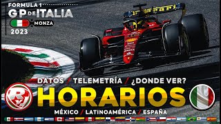 Horarios FÓRMULA 1  Latinoamérica GP de ITALIA  MONZA 2023 / ¡NO TE LA PIERDAS!