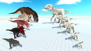 T Rex Evolved VS Indominus Rex Growing - Animal Revolt Battle Simulator