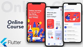 Flutter tutorial Online Course | Flutter UI speed code | Elearning ui