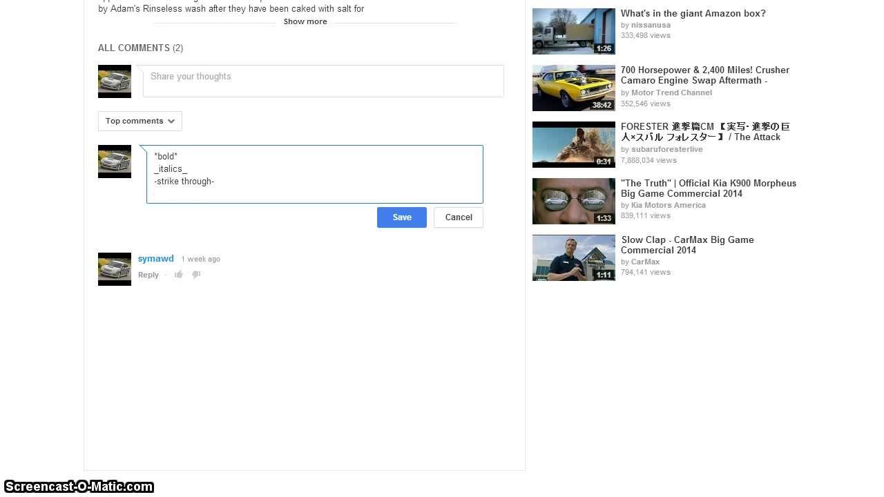 Format Youtube Comments Bold Italics Strike Through Youtube