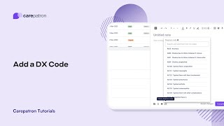 Carepatron Tutorials: Add a Diagnosis (DX Code)