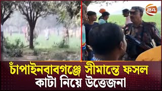 চাঁপাইনবাবগঞ্জে সীমান্তে ফসল কাটা নিয়ে উত্তেজনা | Channel 24