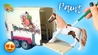 Horse DIY painting Schleich model! Customise Schleich horse tutorial horse toy video