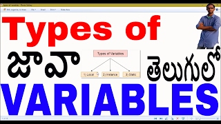 Types of Variables in Java in telugu || Local Variables || Instance Variables || Static Variables