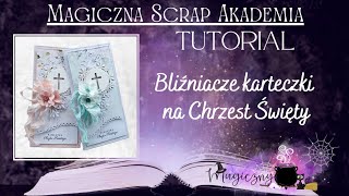 Bliźniacze karteczki na Chrzest Święty- tutorial #cardmaking #tutorial #chrzest #twincards #kurs