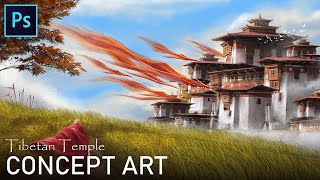 Tibetan Palace | Concept Art Design | Matte Painting | Photoshop Time Lapse