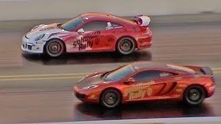 Porsche GT3 vs McLaren MP4-12C GoldRush Rally 1/4 Mile Drag Racing