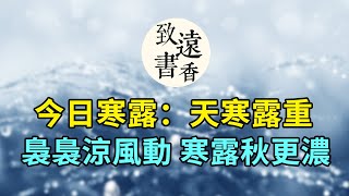 今日寒露：天寒露重。裊裊涼風動，寒露秋更濃！二十四節氣寒露-致遠書香