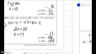 Unit 1: Angle Addition Postulate