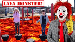 The Floor is LAVA with Roblox Ronald in Real Life! Lava Roblox Ronald at My PB and J Playground!