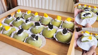 SEGER BANGET! CARA MEMBUAT MOCHI MATCHA ISI KRIM MANGGA DAN OREO | MATCHA MOCHI