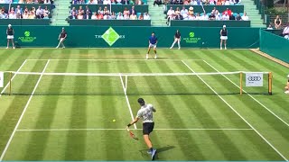Denis Shapovalov Best Points vs Djokovic on Grass | Court Level View