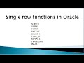 Single row functions in Oracle (SUBSTR,REPLACE,TRANSLATE,INSTR)