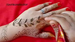 easy simple leaf  mehandi design | new mehandi design| mehndi ka design| leaf mehndi | Henna mehndi