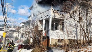 Home evacuated following 2-alarm house fire in Everett, Massachusetts