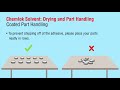 chemlok solvent drying and handling of parts