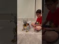 son playing with robosen grimlock transformer transformation dinobots tranformers