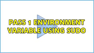 pass 1 environment variable using sudo