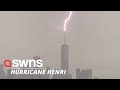 Lightning strikes One World Trade Center as storm approaches | SWNS