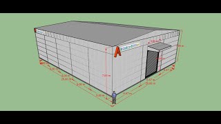 แบบโกดังฟรี แบบ HW-HC ขนาด 20x25x7 เมตร ราคาไม่รวมงานพื้นและฐานราก ฿1,652,162 รับสร้างโกดัง