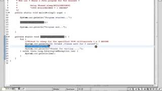 HOW CAN I DELAY A JAVA PROGRAM FOR FEW SECONDS