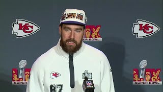 Chiefs TE Travis Kelce spoke to the media Thursday about Super Bowl LIX