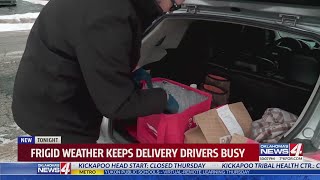 Frigid weather keeps delivery drivers busy