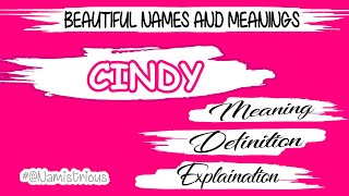 CINDY name meaning | CINDY meaning | CINDY name and meanings | CINDY means @Namystrious