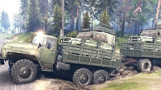 SPINTIRES - C 4320 Truck + Trailer Transporting 2 A-469 Jeeps